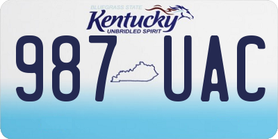 KY license plate 987UAC