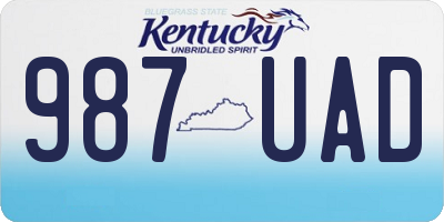 KY license plate 987UAD