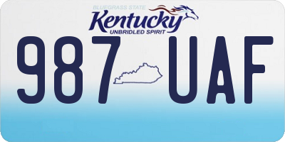 KY license plate 987UAF