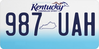 KY license plate 987UAH