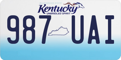 KY license plate 987UAI