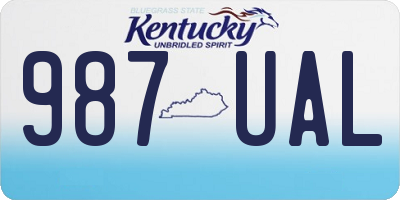 KY license plate 987UAL