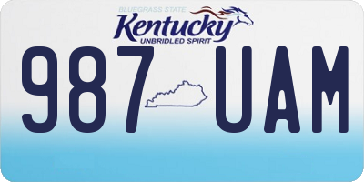 KY license plate 987UAM