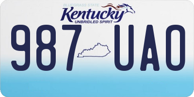 KY license plate 987UAO