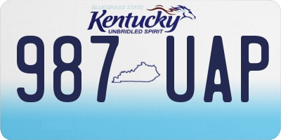 KY license plate 987UAP