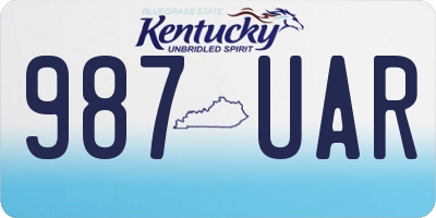 KY license plate 987UAR