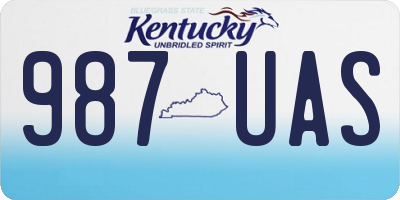 KY license plate 987UAS