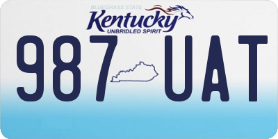 KY license plate 987UAT