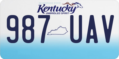 KY license plate 987UAV