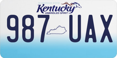 KY license plate 987UAX
