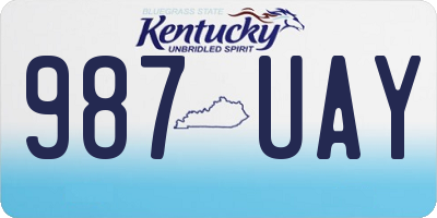 KY license plate 987UAY