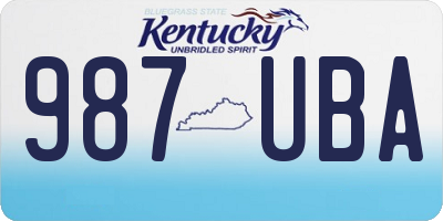 KY license plate 987UBA