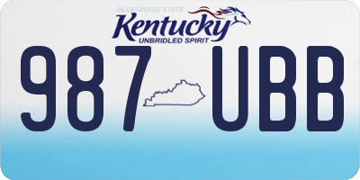 KY license plate 987UBB