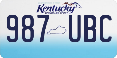 KY license plate 987UBC