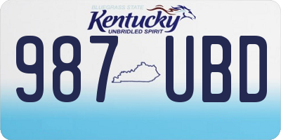 KY license plate 987UBD