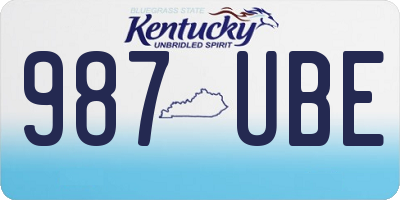 KY license plate 987UBE