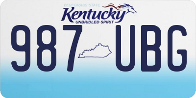 KY license plate 987UBG