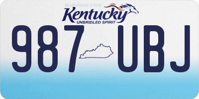 KY license plate 987UBJ