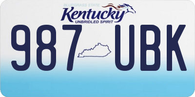 KY license plate 987UBK