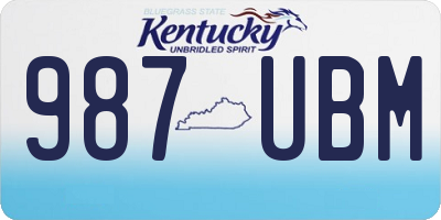 KY license plate 987UBM