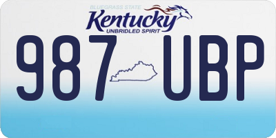 KY license plate 987UBP