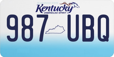 KY license plate 987UBQ