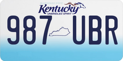 KY license plate 987UBR
