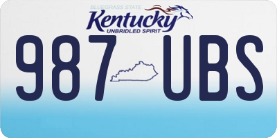 KY license plate 987UBS
