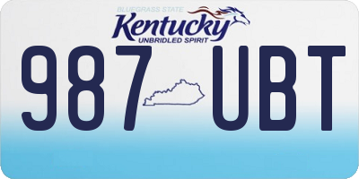 KY license plate 987UBT