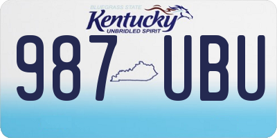 KY license plate 987UBU