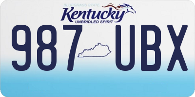 KY license plate 987UBX