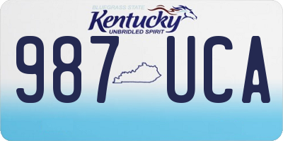 KY license plate 987UCA