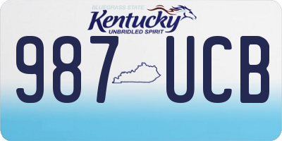 KY license plate 987UCB