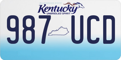 KY license plate 987UCD