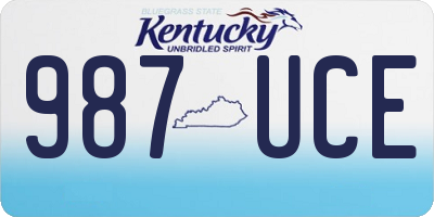 KY license plate 987UCE