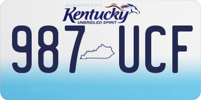 KY license plate 987UCF