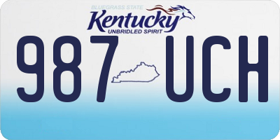 KY license plate 987UCH