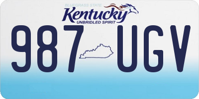 KY license plate 987UGV