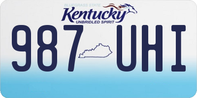 KY license plate 987UHI