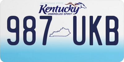 KY license plate 987UKB