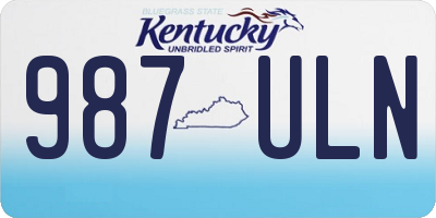 KY license plate 987ULN