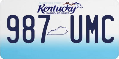 KY license plate 987UMC