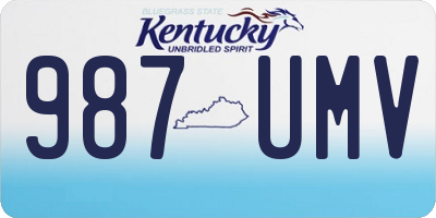 KY license plate 987UMV