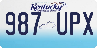 KY license plate 987UPX