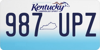 KY license plate 987UPZ