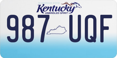 KY license plate 987UQF