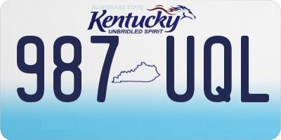 KY license plate 987UQL