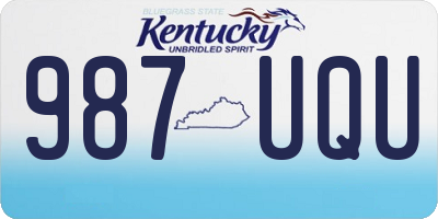 KY license plate 987UQU