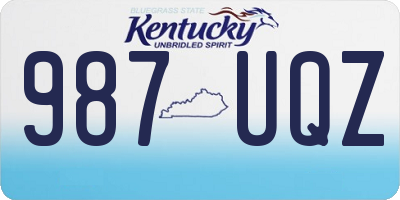KY license plate 987UQZ