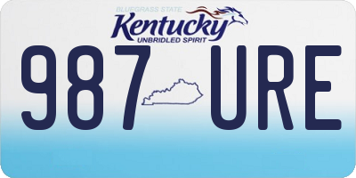 KY license plate 987URE